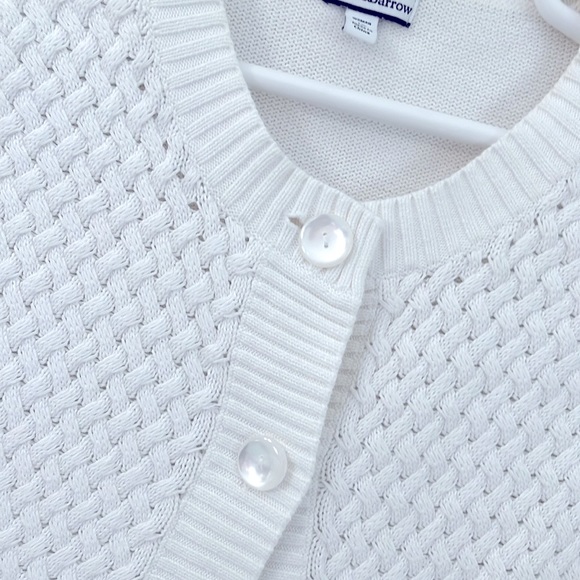 CROFT & BARROW White Cardigan Basket Weave Crewneck Sweater 1X - Picture 2 of 9